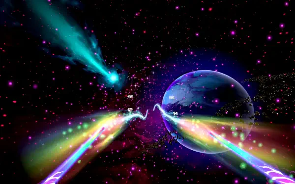 An HD PC desktop wallpaper featuring elements from the video game Starwave, designed to enhance your gaming setup with vibrant imagery and bold aesthetics.