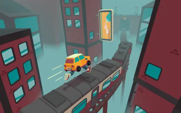 High-definition wallpaper featuring visuals from the video game WHAT THE CAR?, designed for PC desktops.