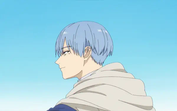 Himmel from Frieren: Beyond Journey's End against a clear blue sky, featured in an HD PC desktop wallpaper and background.