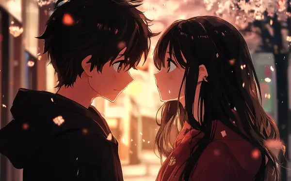 Charming Anime Couple in 4K Ultra HD Wallpaper by CelestialCanvas