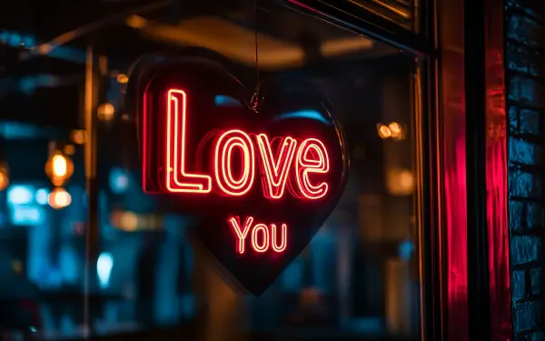 love I Love You neon sign heart decoration HD Desktop Wallpaper | Background Image