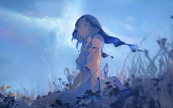 video game Wuthering Waves Shorekeeper (Wuthering Waves) blue anime HD Desktop Wallpaper | Background Image