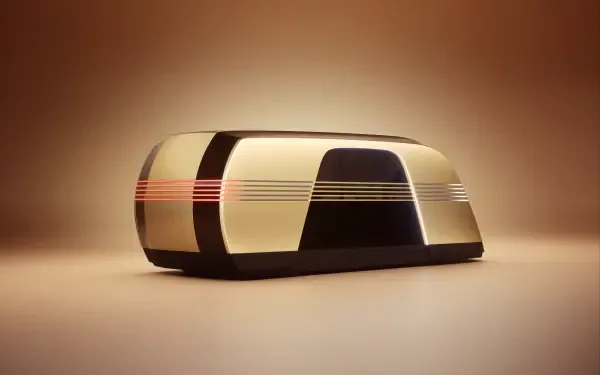 Sleek Tesla RoboVan showcased in high-resolution 8K Ultra HD, designed as a futuristic PC desktop wallpaper and background.