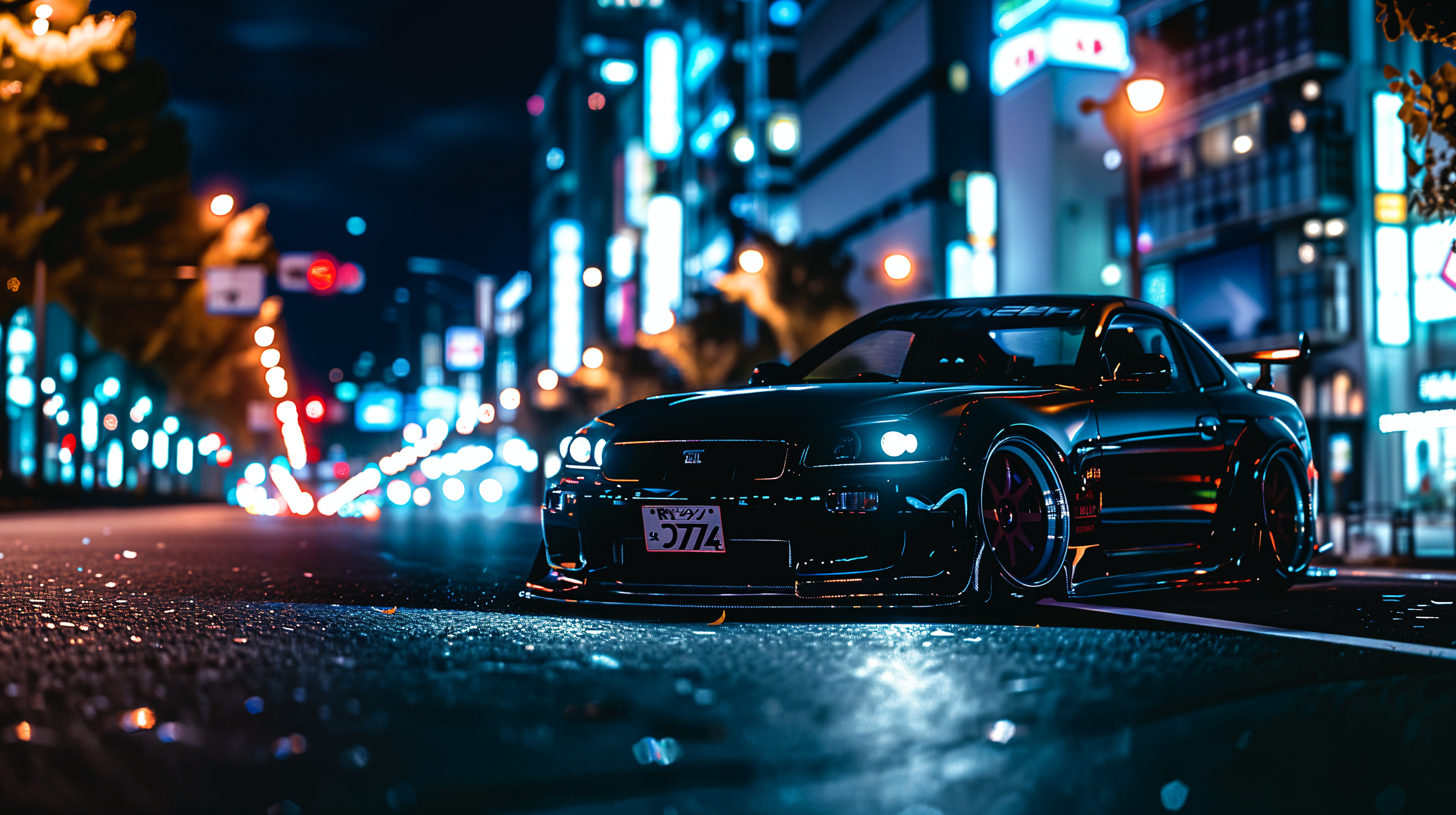 Stunning JDM Vehicle 4K Ultra HD Night Scene Wallpaper by robokoboto
