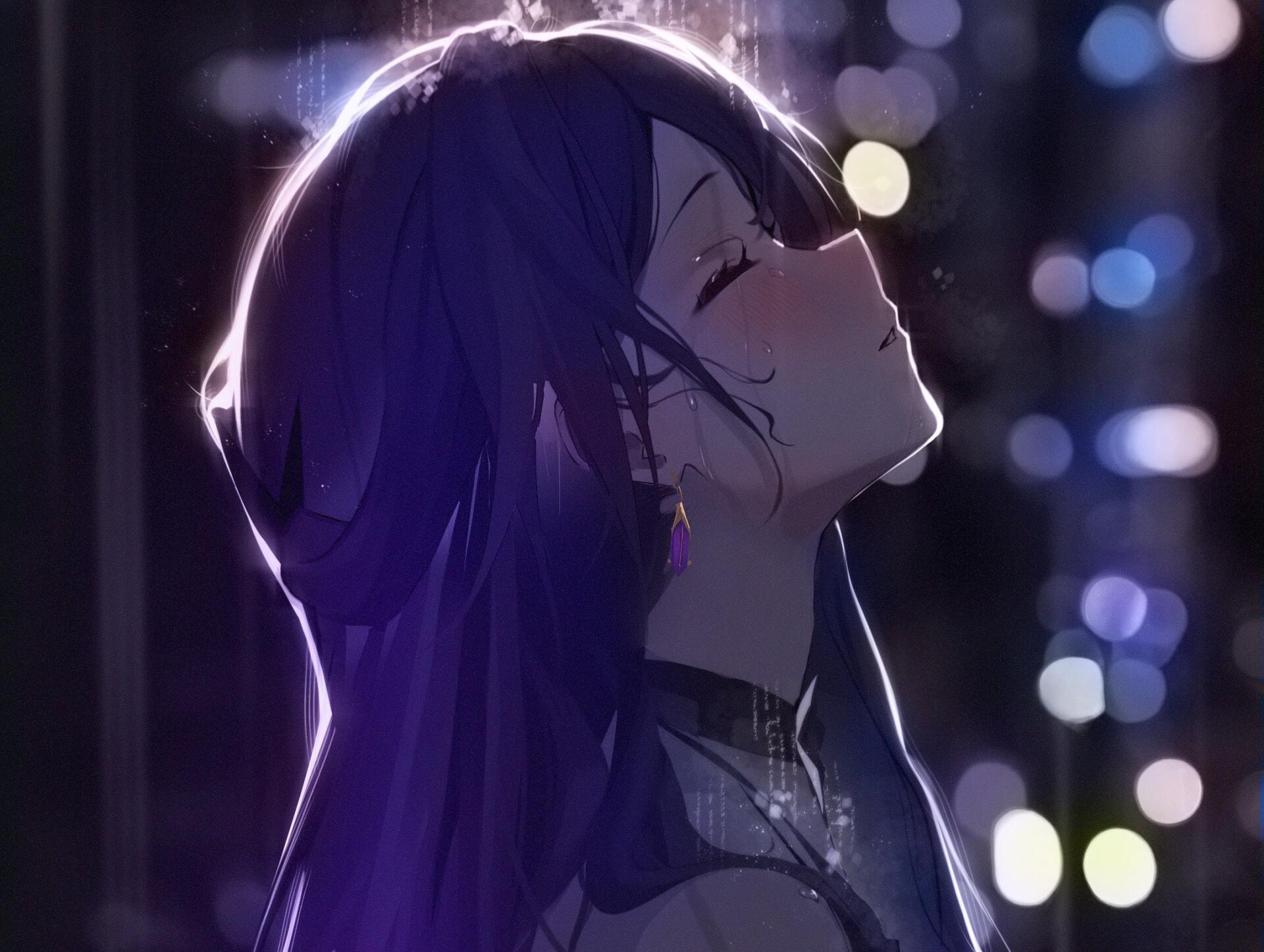 A stunning HD wallpaper featuring Acheron from the video game Honkai: Star Rail, capturing a moment of serenity with soft lighting and a reflective expression.