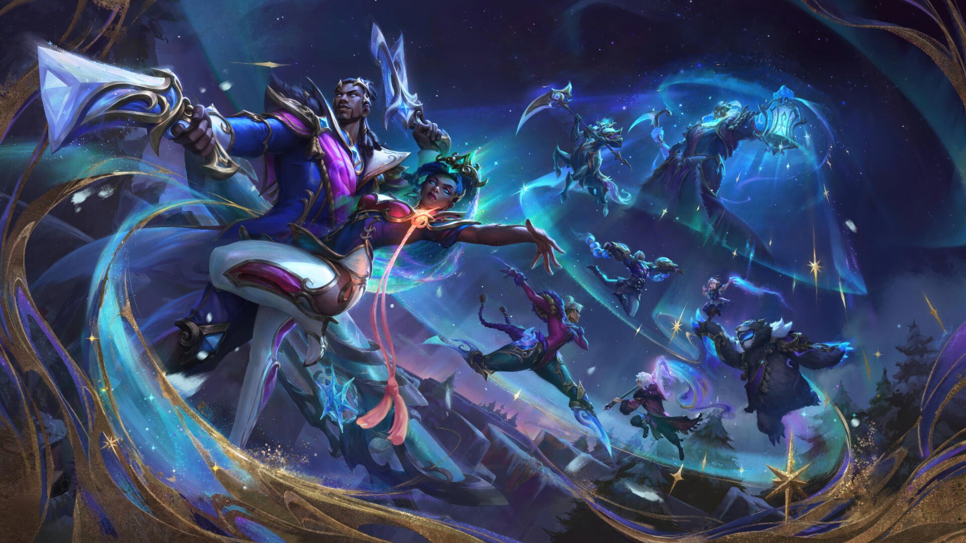 League of Legends 8K Ultra HD Wallpaper: Hwei, Senna, Lucian & Thresh