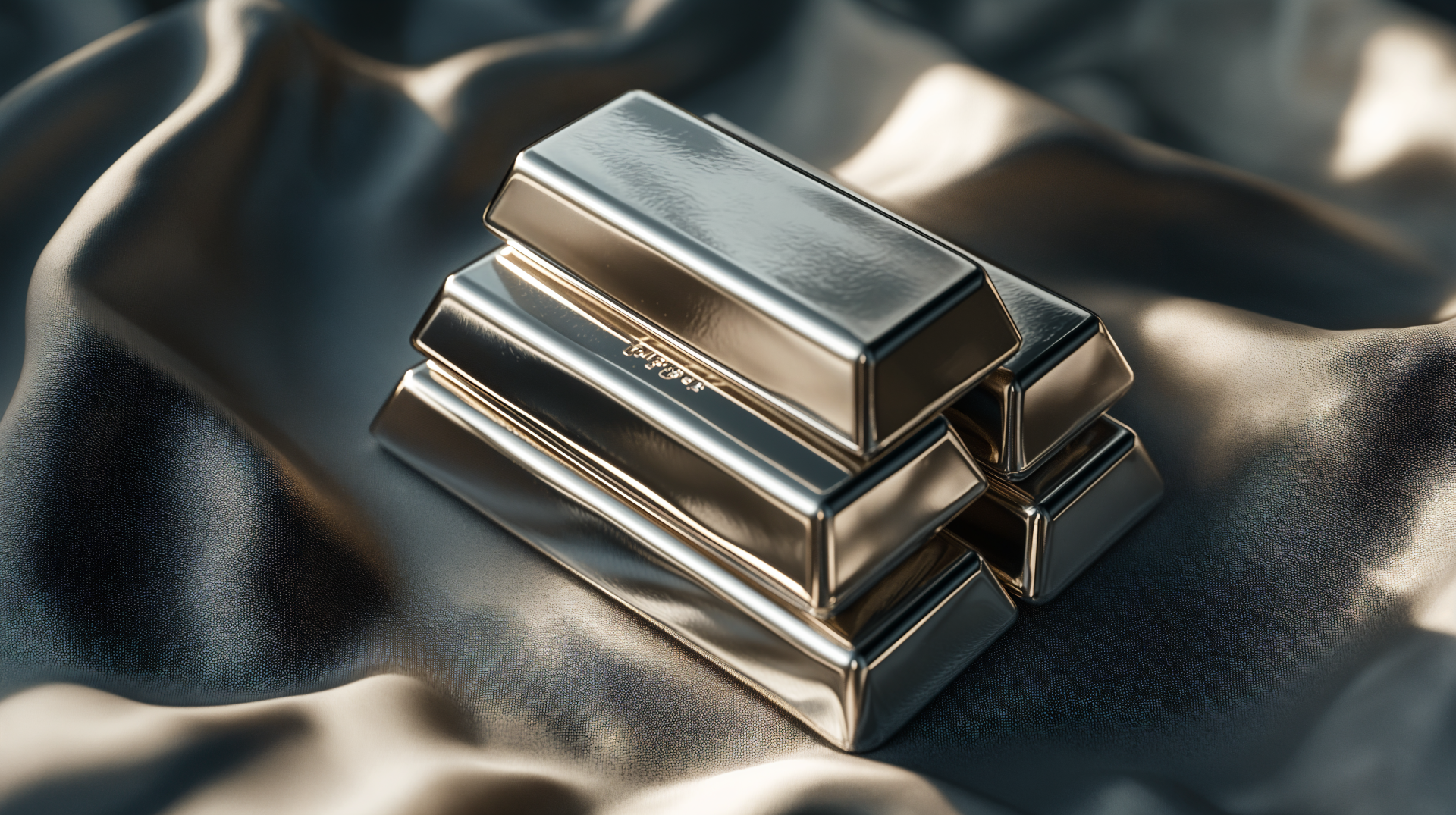 A close-up of gleaming silver bars resting on a soft, textured surface, showcasing a luxurious and elegant aesthetic in this 4K Ultra HD desktop wallpaper.