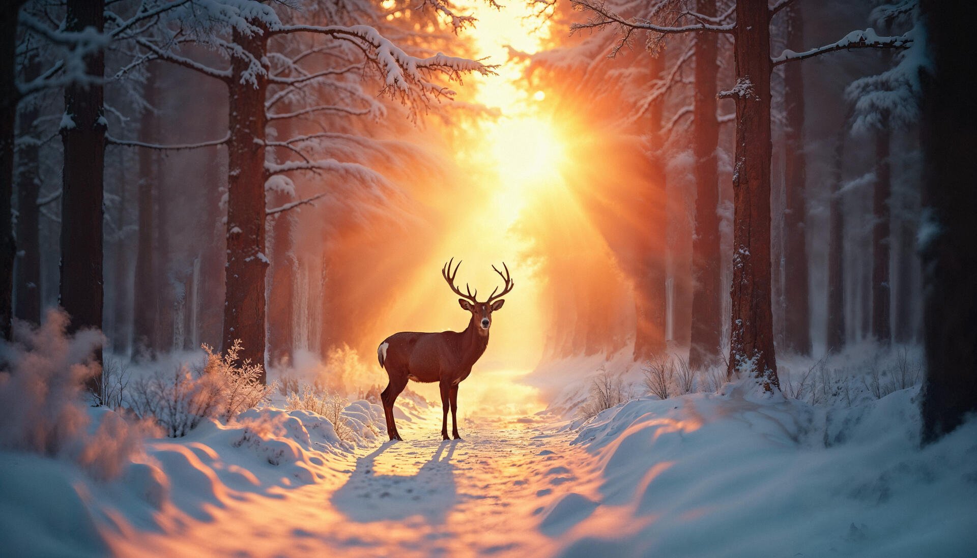 Download Landscape Deer 4k Ultra HD Wallpaper