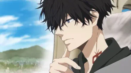 Anime-themed HD wallpaper featuring Ron Kamonohashi from Ron Kamonohashi's Forbidden Deductions, showcasing a character in deep thought against a scenic backdrop.