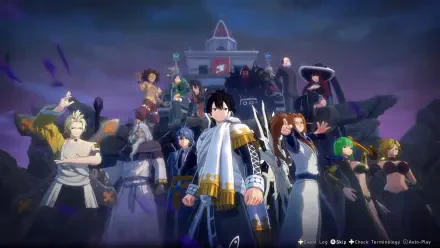 A dynamic HD wallpaper featuring characters from the video game FAIRY TAIL 2, set against a mystical backdrop, showcasing a diverse cast ready for adventure.