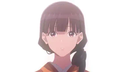 A serene HD desktop wallpaper featuring Miyo Saimori from the anime My Happy Marriage, showcasing her gentle expression and beautiful braided hair against a soft background.