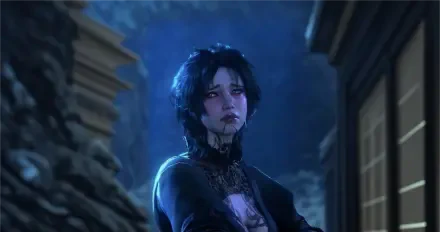 A stunning 4K Ultra HD wallpaper from Baldur's Gate 3 featuring a character in a dark, mystical setting, exuding an intense and captivating atmosphere.