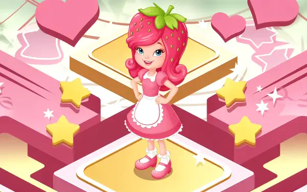 Strawberry Shortcake strawberry character cute colorful game design HD Desktop Wallpaper | Background Image