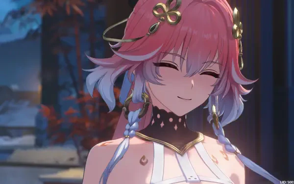 A vibrant HD wallpaper featuring Changli from the video game Wuthering Waves, showcasing her character design and enchanting expression in a detailed setting.