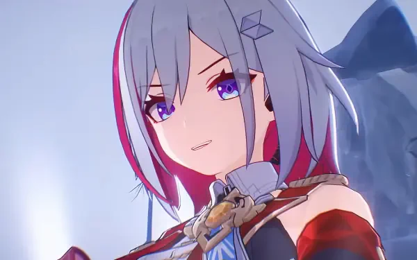 HD wallpaper featuring Topaz from the video game Honkai: Star Rail, showcasing her confident expression and vibrant character design against a stunning backdrop.