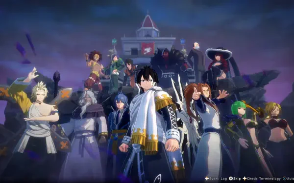 A dynamic HD wallpaper featuring characters from the video game FAIRY TAIL 2, set against a mystical backdrop, showcasing a diverse cast ready for adventure.