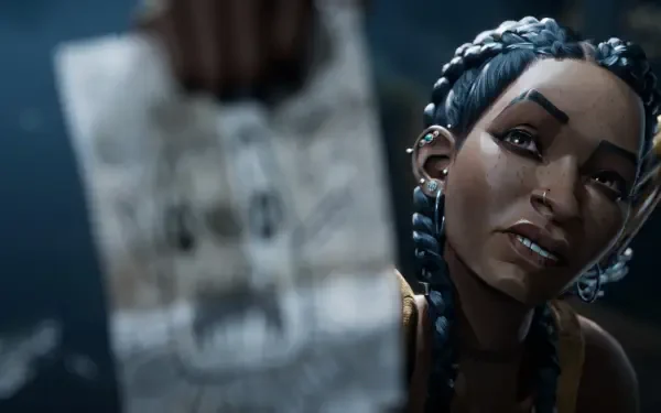 A captivating HD wallpaper from the video game South of Midnight, featuring a character holding a mysterious drawing, showcasing intricate details and a striking expression.