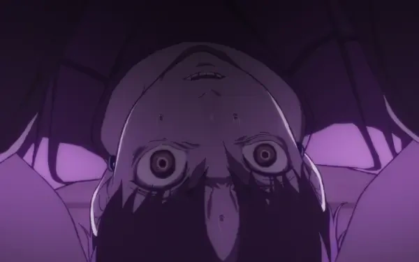 HD PC desktop wallpaper featuring a dark, intense scene from Dandadan with characters Ken Takakura, Momo Ayase, Jin Enjouji, and Seiko Ayase in dramatic lighting.