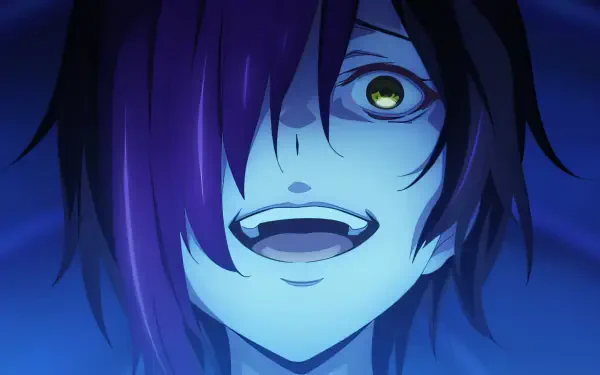 A striking HD anime wallpaper featuring Ishura, also known as Soujiro the Willow-Sword, showcasing a captivating expression and vibrant colors against a dark backdrop.