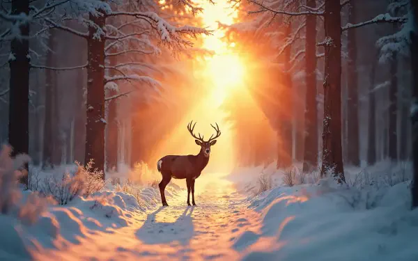 landscape deer HD Desktop Wallpaper | Background Image