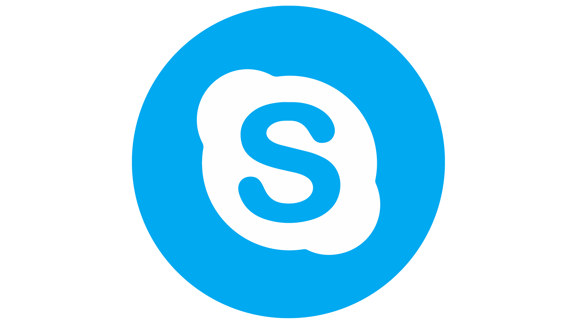 A vibrant 4K Ultra HD wallpaper featuring the Skype logo on a bright blue background, representing modern communication technology.