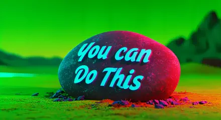 A vibrant 4K Ultra HD desktop wallpaper featuring a bold rock with the motivational phrase You can Do This against a striking green background.