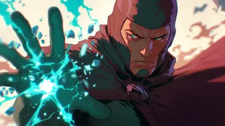 HD Marvel Comics desktop wallpaper featuring Magneto unleashing his powerful magnetic energy with an intense, focused expression.