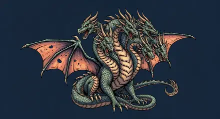 A detailed 4K Ultra HD PC desktop wallpaper featuring a fierce multi-headed dragon with intricately scaled bodies and spread wings against a dark background.