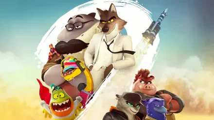 4K Ultra HD PC desktop wallpaper featuring animated characters from the movie The Bad Guys 2 in dynamic poses against a sky backdrop.