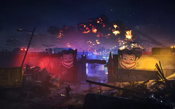 Tom Clancy's The Division 2 Neon Abyss video game smile park HD Desktop Wallpaper | Background Image