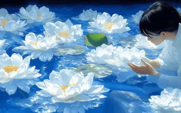 painting artistic lotus HD Desktop Wallpaper | Background Image