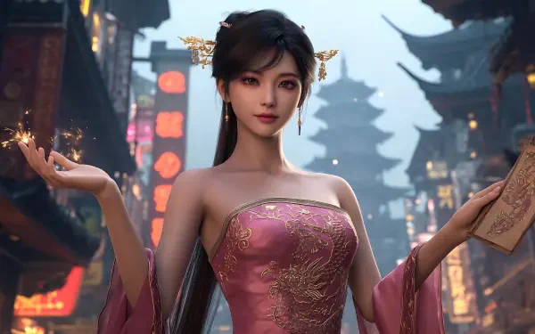 AI Art woman HD Desktop Wallpaper | Background Image