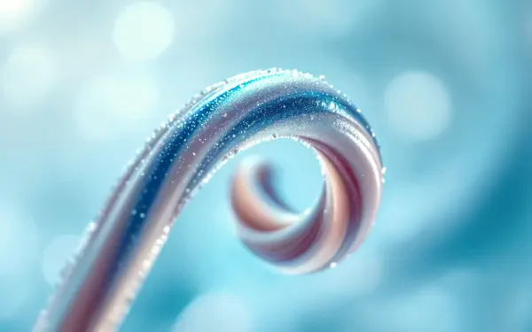 A close-up of a vibrant licorice twist against a soft blue background, showcasing its glossy texture and playful curves. This stunning image is a 4K Ultra HD PC desktop wallpaper.