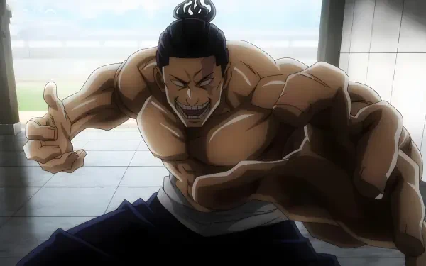 Aoi Todo from Jujutsu Kaisen in a dynamic pose, captured in a 4K Ultra HD PC desktop wallpaper and background.