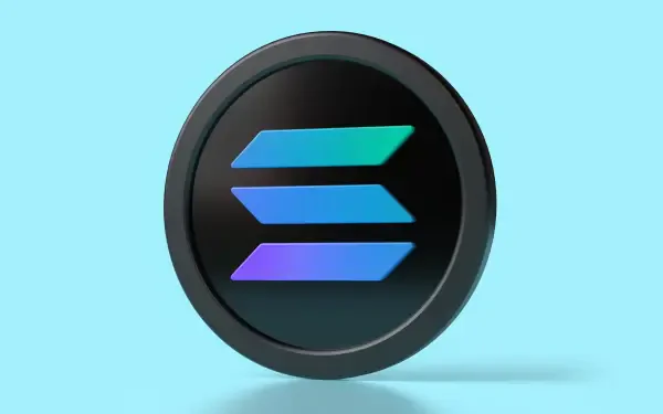 A sleek 4K Ultra HD wallpaper featuring a cryptocurrency logo, representing blockchain technology with a modern design on a vibrant blue background.
