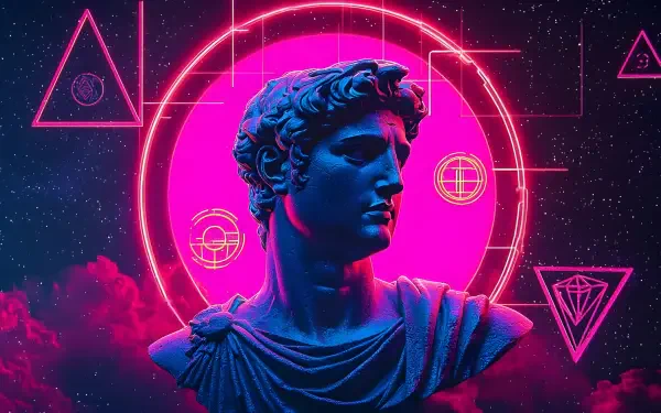 vaporwave aesthetic neon Chill statue HD Desktop Wallpaper | Background Image