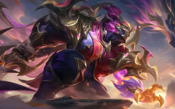 An 8K Ultra HD wallpaper featuring Jax from League of Legends, depicted in a dynamic pose with vibrant colors and intricate armor designs. Perfect for gaming enthusiasts.
