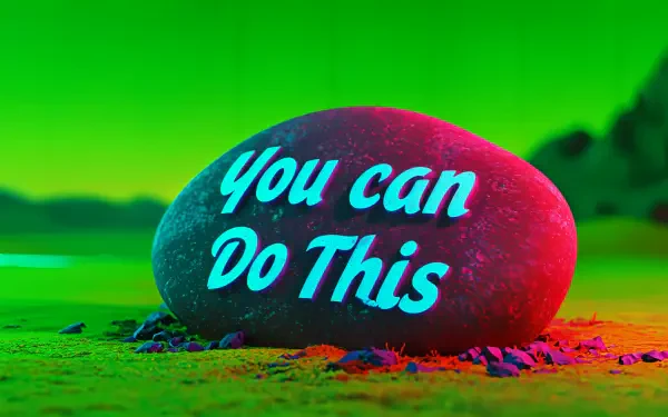A vibrant 4K Ultra HD desktop wallpaper featuring a bold rock with the motivational phrase You can Do This against a striking green background.