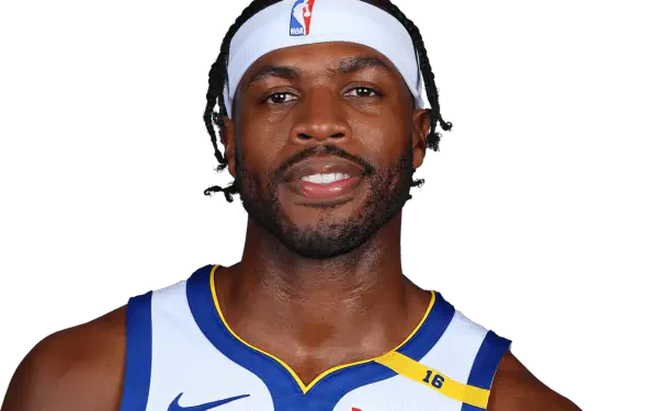 HD desktop wallpaper featuring NBA player Buddy Hield in a Golden State Warriors jersey with a white headband against a black background.