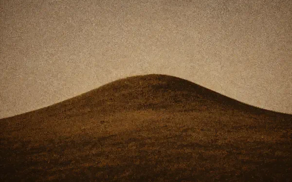 A minimalist 4K Ultra HD desktop wallpaper featuring a softly rounded hill under a muted, textured sky.