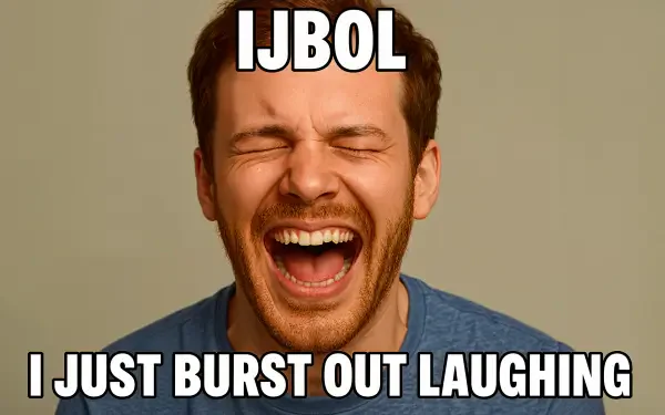4K Ultra HD meme wallpaper featuring a man laughing with the text IJBOL and I Just Burst Out Laughing, tagged IJBOL, meme.