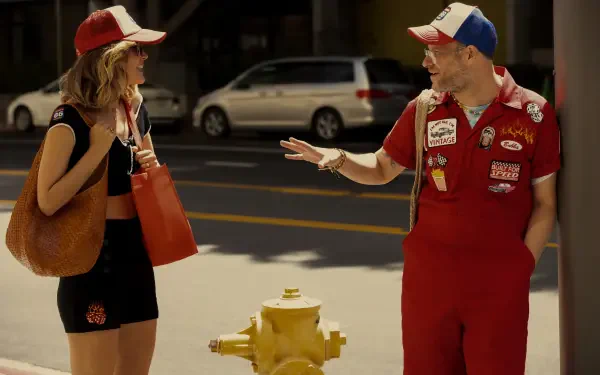 Rose Byrne and Seth Rogen in a scene from the TV show Platonic, captured in a 4K Ultra HD PC desktop wallpaper and background.