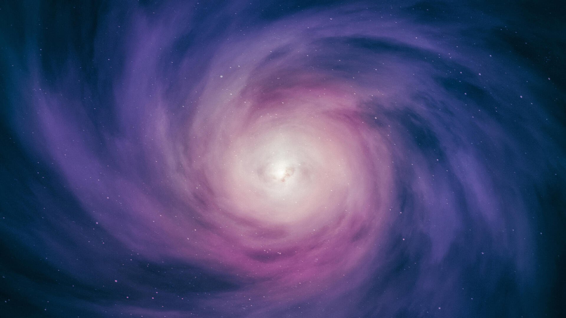 4K Ultra HD PC desktop wallpaper: purple spiral galaxy vortex with a glowing core and swirling arms.