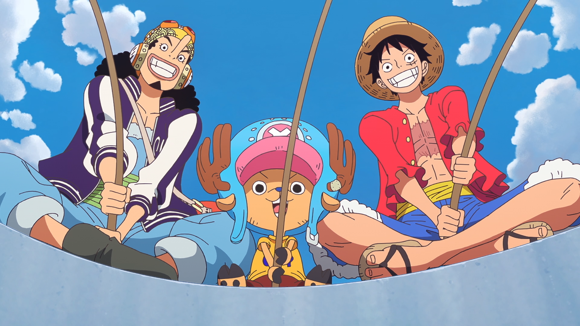 Straw Hat Fishing Trio — Luffy, Chopper & Usopp HD Wallpaper ...