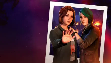 Two Life is Strange: Reunion protagonists stand side-by-side under a purple-orange sky — video game 4K Ultra HD PC desktop wallpaper background.