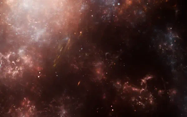 Sci Fi 4K Ultra HD PC desktop wallpaper and background showing a brooding dark-red nebula, glowing cosmic dust and scattered stars.