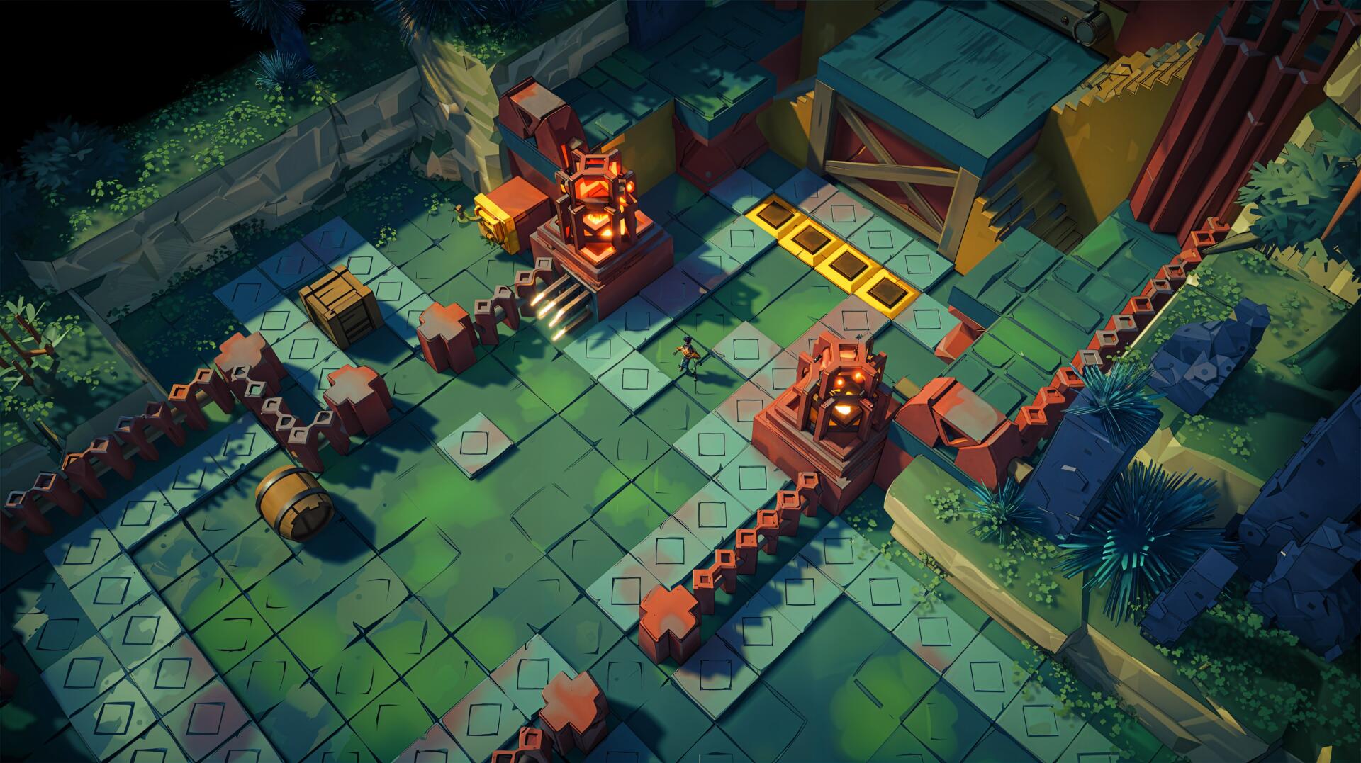 4K Ultra HD PC desktop wallpaper of an Uncanyon castle fortress: blocky tower, arched bridge over a canyon, tiled courtyard and glowing battlements.