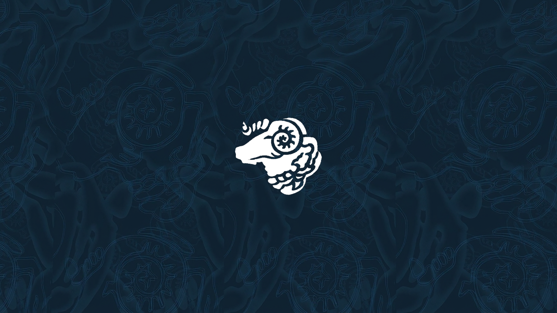 Derby County F.C. ram logo centered on textured dark navy background, 2K Quad HD PC desktop wallpaper and background.