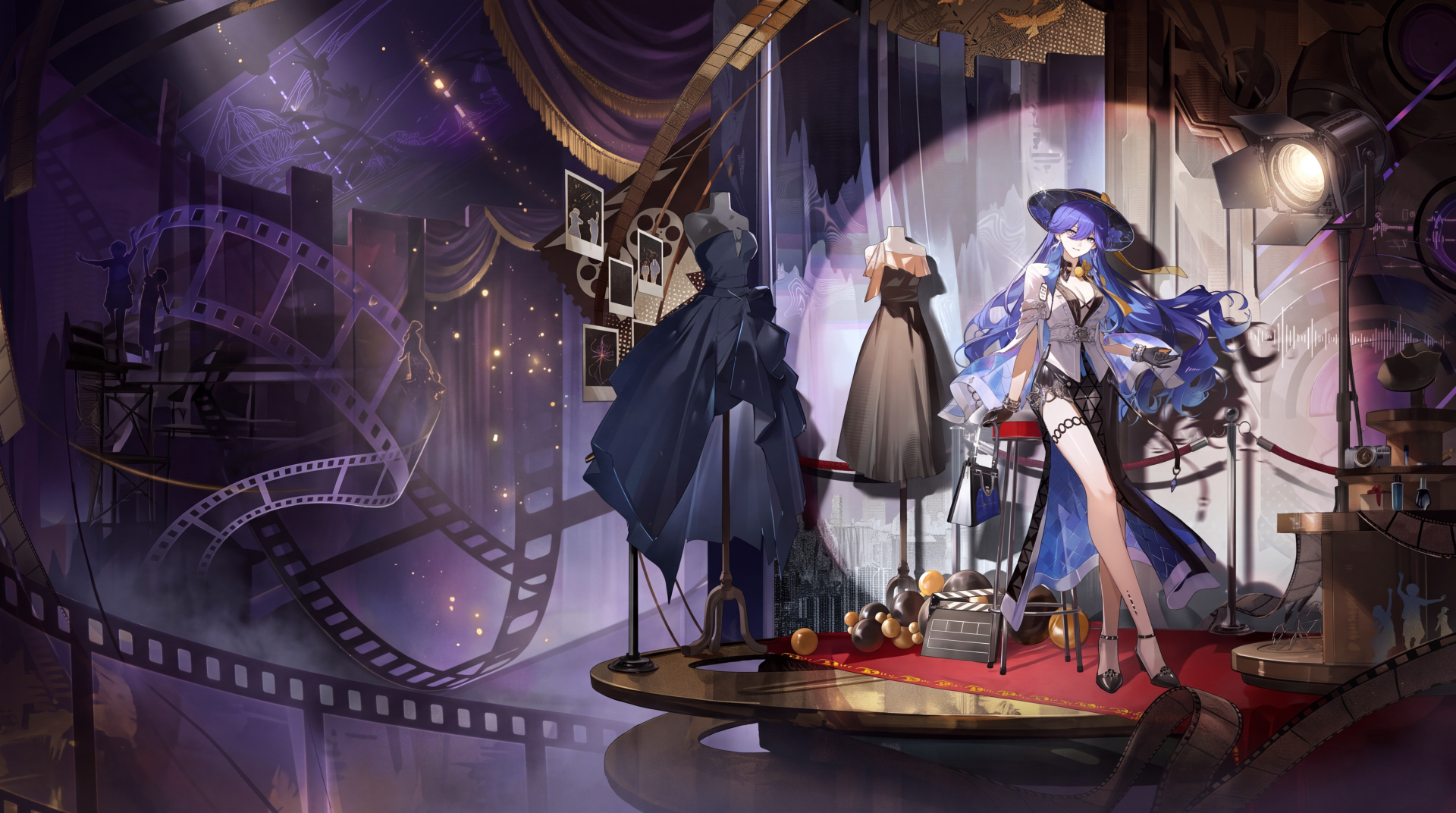 Lucilla from Wuthering Waves in a dramatic anime fashion scene, 5K Ultra HD PC desktop wallpaper and background.