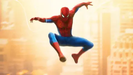 Spider-Man: Brand New Day — Spider-Man leaping through a sunlit cityscape; 4K Ultra HD PC desktop wallpaper/background.